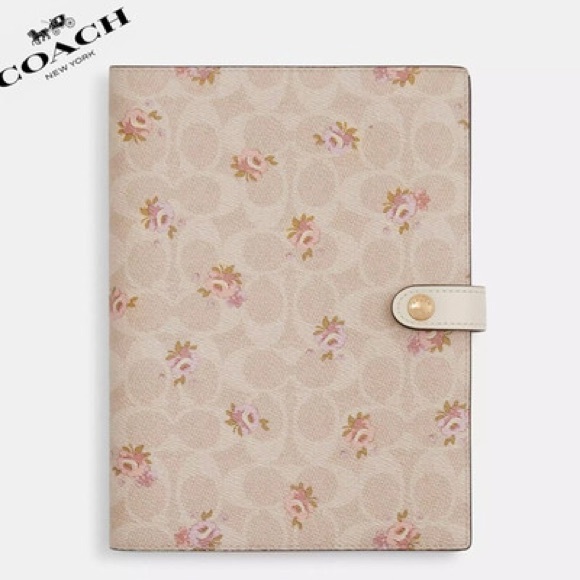 COACH BEIGE FLORAL NOTEBOOK COVER - Picture 1 of 8